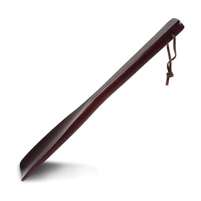 China Wholesale Durable High Quality Household Handle Shoe Horn Hotel Room Solid Wood Long Shoehorn for sale