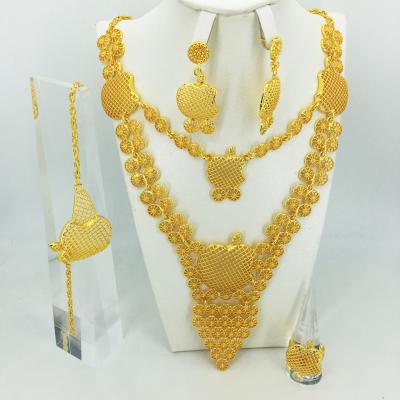 China TRENDY Women Kids Jewelry Sets Hot Sale 14k Gold Style Mini Bracelet Gift Party OEM LUCKY Mom Jewelry Set Mix Necklace Set Jewelry for sale