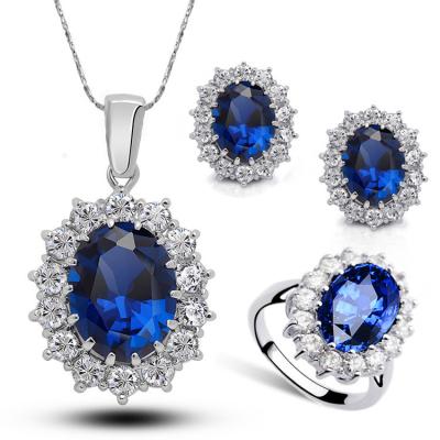 China Silver Crystal Rhinestone Christmas Fashion Snowflake Flower Necklace Earrings 5 Pieces Set Paper Card Jewelry Set Women Gift Sun for sale