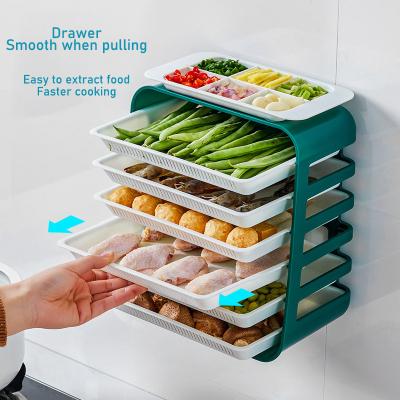 China Durable Household Kitchen Ware Plastic Multi-layers Wall Mounted Rack Dinner Dish Set Storage Racks for sale