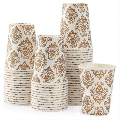 China Recyclable Custom Printed Logo Eco-friendly Disposable Custom Paper Cups With Logo For Hot Drink Degradable Paper Coffee Cup With Lid for sale