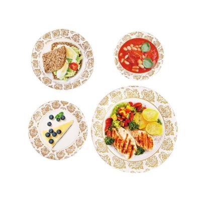 China Disposable Wholesale Printing Degradable Compostable Custom Paper Plates With Logo Disposable Eco Friendly Paper Party Dishes for sale