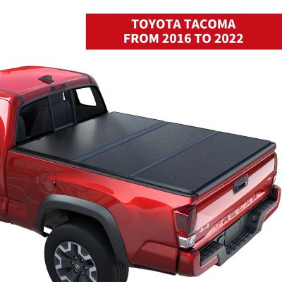 China NanGuan Waterproof Truck Bed Tonneau Cover For Toyota Tacoma From 2016 To 2022 With 73 Inch 6', Hard Pickup Truck Triple Bed Cover for sale