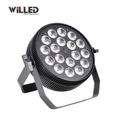 China Concert Stage Light Led Par Light Flat Thin Par 18* 10W 4IN1 RGBW Led Par Can for sale