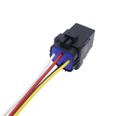 China 40A12V/24V4 Pin Car Fireproof And Waterproof All-in-one Relay With Waterproof Socket Bracket for sale