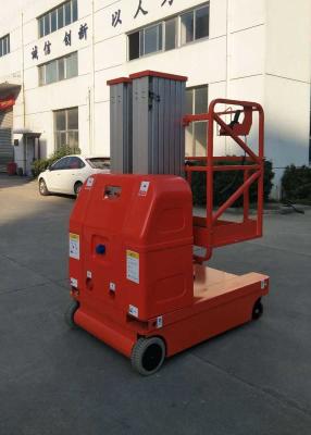 China El palo automotor 9 del doble de la plataforma de trabajo aéreo mide alto Manlift en capacidad de cargamento roja 150Kg en venta