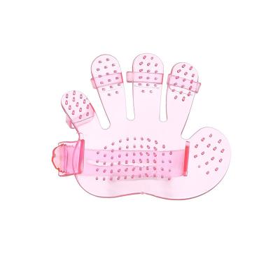 China Food Contact Grade Pet Bath Brush Gloves Massage Palm Five Finger Brush Grooming Supplies Pet Feeds Stabilized for sale
