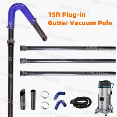 Κίνα 15ft Carbon Fiber Gutter Cleaning Pole με 45° 90° μπλε κουπόνια από σιλικόνη και σωλήνες άνθρακα για νοικοκυριά προς πώληση