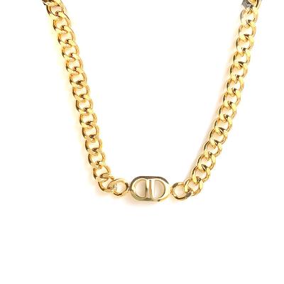 China Hiphop Jewelry Figaro Chain 18k Gold Plated Stainless Steel 2021 New Logo Necklaces Bohemia Geometric Necklace Custom Made for sale