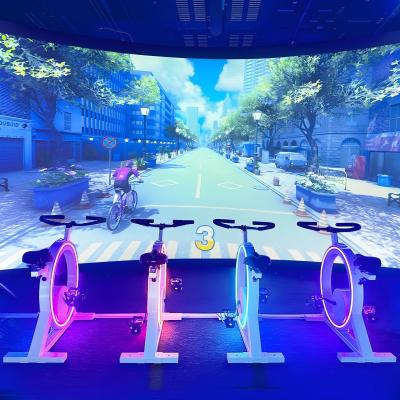 China Instalaciones de patios de juego al aire libre Dinámicas de carreras Interactivas de proyección Juego de bicicleta en venta