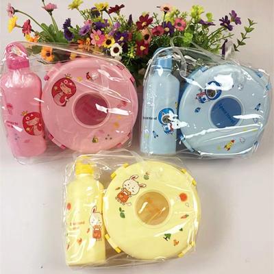 China Sustainable Lunch Box With Water Bottle Set For Kids Girls School Snack Kids Lunch Box Set With Bag And Water Bottle for sale