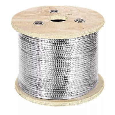 China Good tension and durability high quality 304 7x7 1.5mm 2mm 3mm 4mm 5mm stainless steel wire rope for sale