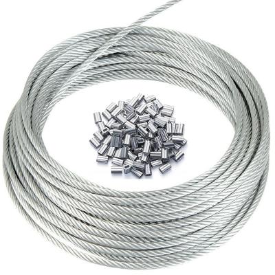 China Good tension and durability factory production stainless steel wire rope cable 1mm 2mm 3mm 4mm 5mm 6mm for sale