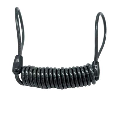 China Good Tension And Durability Motorcycle Helmet Lock Coiled Safety Steel Cable With Weather Resistant Coating (Cable) for sale