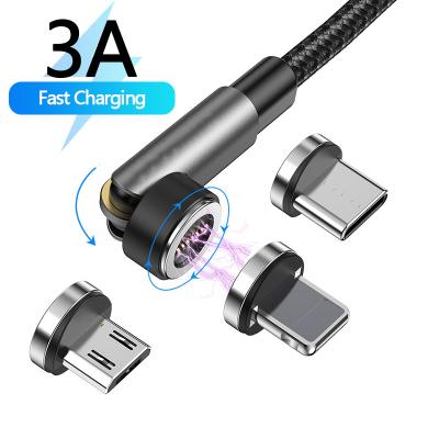 China Type 540 Degree Rotation Magnetic Charging Cable 3A Fast Charging Data Cable for sale