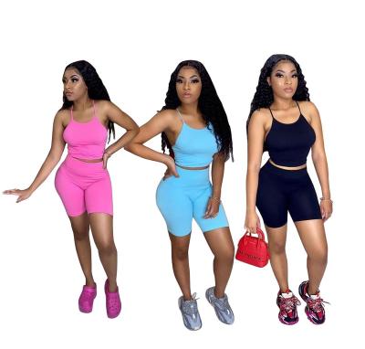 China 2022 QUICK DRY women's two-piece sets fashion women's clothing set short yoga outfits for women for sale