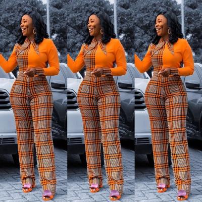 China S-3xl Fashion Check Pattern Breathable Wholesale Large Size Straight-leg Stitching Thin Overalls for sale