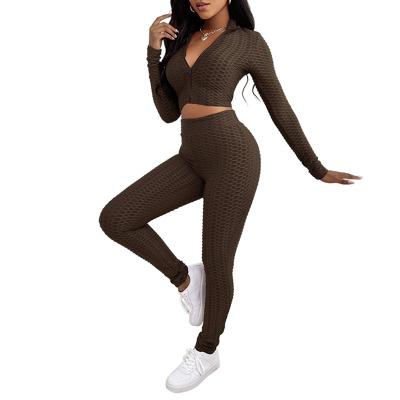 China Breathable High Quality Sexy Pineapple Plaid Pattern Women Yoga Suit Casual Yoga Pants Sports Yoga Set for sale