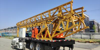Chine Trailer mounted Double winches 800m drilling depth drilling rig for water well with drilling pressure gauge à vendre