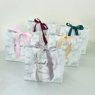 China Hotsale Aseptic Gray Marble Creative Gift Bag For Party Birthday Paper Chocolate Boxes Package Wedding Favors Candy Bags With Ribbon for sale