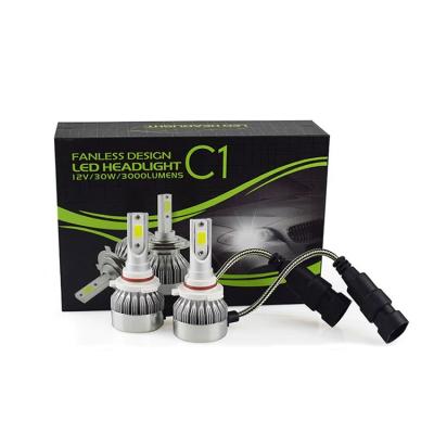 China Wholesale Aluminum Car Led Headlight Automotive Headlight C1 Led 30W 6000LM DC12V 24V 9005 Led Headlight Bulb Aluminum Off-Road Vehicle for sale