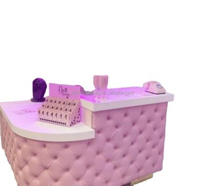 China Multiple storage newest INS salon furniture cashier reception small tanning salon reception receptions factory cheap prices for sale