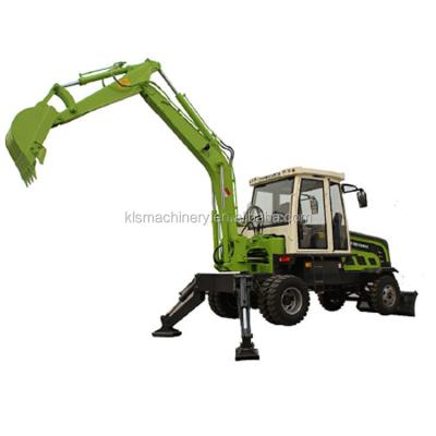 China Hydraulic Wheel Excavator 5ton Mini Excavator Machine 0.2m ³ for sale