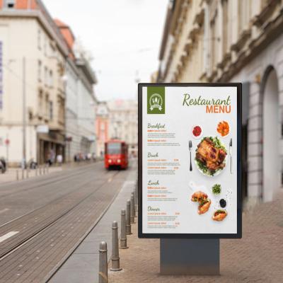 China 55 inch 3000nits Outdoor Digital Menu Boards Drive Thru Voor Restaurants Full HD Monitor IP65 serie onderhoudsvrij Te koop