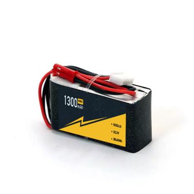 China 1300mAh 100c Drone Lipo Battery 22.2V 2S 3s 4s 6s High Energy Density for sale