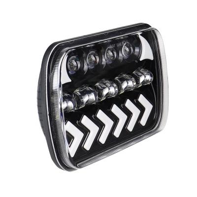 China 7 Inch Aluminum LED Headlight Kits Hi-Lo Beam Turn Signal DRL Driving Lights Fog Lamp Head for sale
