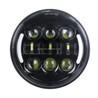 China Factory price 7 inch round beam headlights bracket LED high low JR-50W 9leds headlight for sale