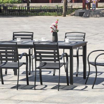 China Waterproof Outdoor Garden Furniture Plastic Wooden Leisure Dining Chair for sale