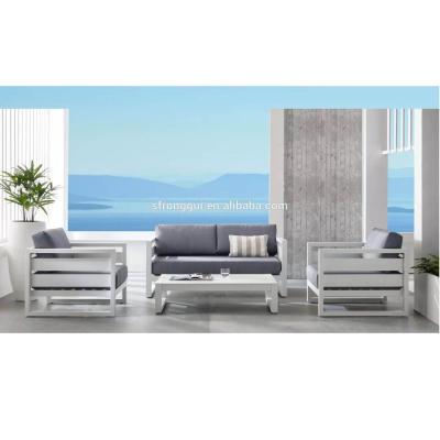 China Garden Sofa 923 modern outoor sofa set solid white aluminum lougne set outdoor furniture for sale