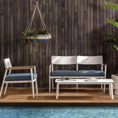 China Contemporary Modern Outdoor Sofa Set Solid White Aluminum Lounge Set Outdoor Furniture for sale