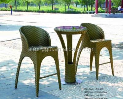 China Weather Resistant Outdoor Rattan 5# Bar Set Bar Chairs And Stools for sale
