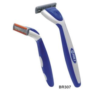 China Ladies Home use manual Safety Triple blade razor with lubricating strip for sale