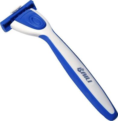 China Women Plastic Rubber Handle 3 Bladed Razor Super Stainless Steel for sale