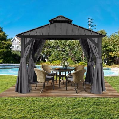 China Gazebo com topo de metal A sua solução de abrigo ao ar livre com gazebo em metal à venda