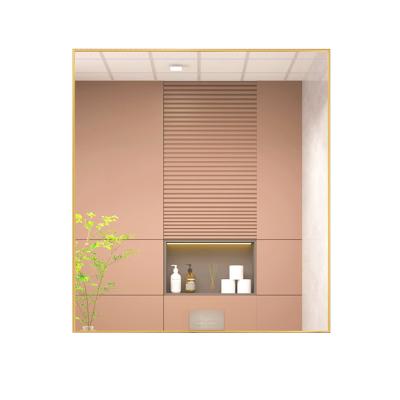 China Wholesale Minimalist Black Modern Aluminum Decorative Mirror Furniture Framed Large Wall Mounted Bathroom Mirror Wall Mirror for sale