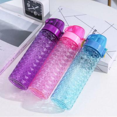 China Sustainable Water Bottle Crystal Plastic With Pop Up Lid Travel Sports Bottle Water for sale