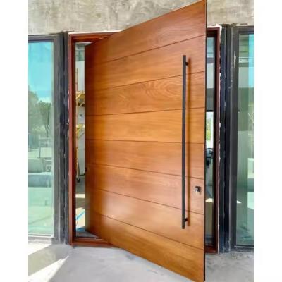 China Front Pivot Iron Door Steel Aluminum Graphic Design One Way Glass Door for sale