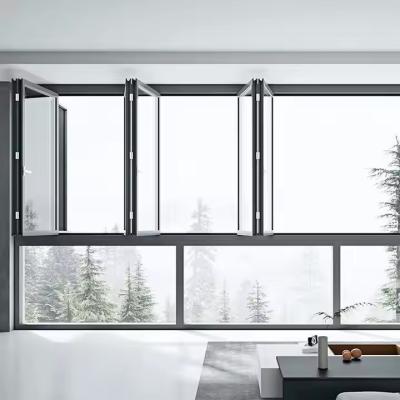 China Commercial Hurricane Proof Bifold Windows with EDPM Rubber Strip Window Seal and Hardware for sale