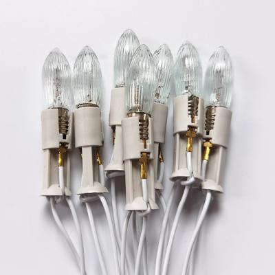 China 10V-55V 0.2W E10 Vintage Christmas Decoration Lights Christmas Lamp Multicolor Candle Bridge Christmas Bulb Lights for sale