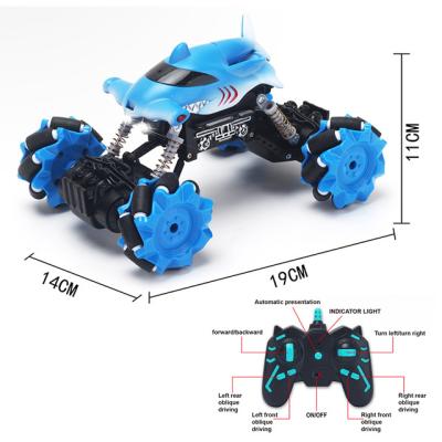 China Hot Sale 2.4G RC Hobby Amazon PVC Tire Side-trip Stunt with Light Drift Rotate 360 Degree Cartoon Shark High-speed Simulation RC Car for sale