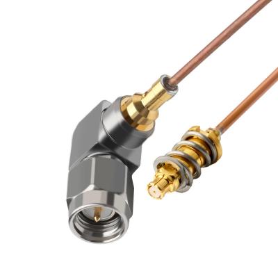 China Vita 67 Smpm Straight Semi Rigid Coaxial Cable Jack To Ra Sma Plug Right Angle Plug Connector Sro47 for sale