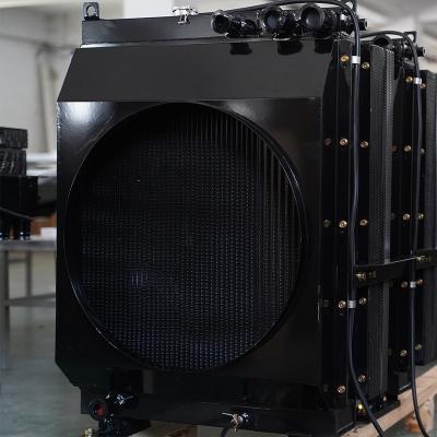 China Machinery Repair Shops Hydraulic Oil Air Cooled Flange Plate Plate Oil Cooler DC Fan Plate Wing Type Air Cooled Exchanger for sale