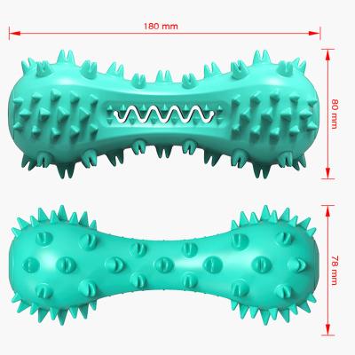 Chine Viable Dog Squeaky Chew Toys Aggressive Indestructible Hard Rubber Chewer Bone Teeth Cleaner Serrated Molar Rod à vendre