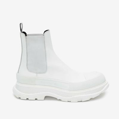 China New Breathable Plush Winter Warm Genuine Leather Boots Women Fashion Tread Slick Chelsea Boot Platform Ankle Combat Boots Shoes for sale