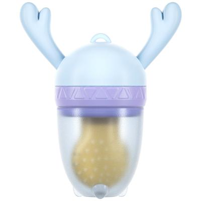 China BPA free new design cartoon animal shape newborn food baby pacifier baby fruit vegetable biting feeder for sale