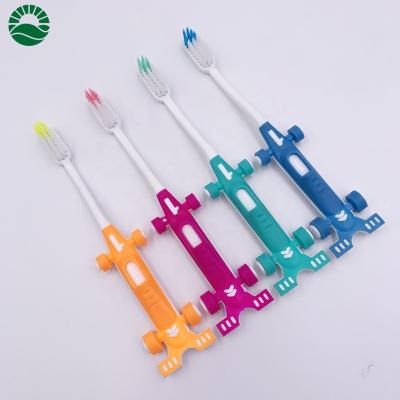 China Daily Toothbrush Gift Promotion Voucher Shape Kids Flat Toothbrush for sale